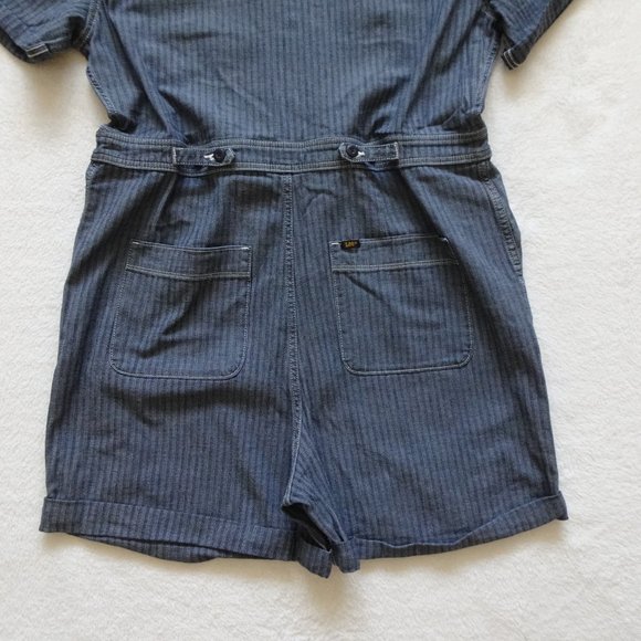 LEE Denim Romper Size XL Blue Short Union Alls Vintage Modern - Picture 8 of 14